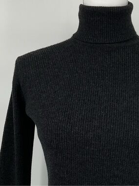 Classiques Entier 100% Merino Wool Ribbed Crop Turtleneck Sweater S